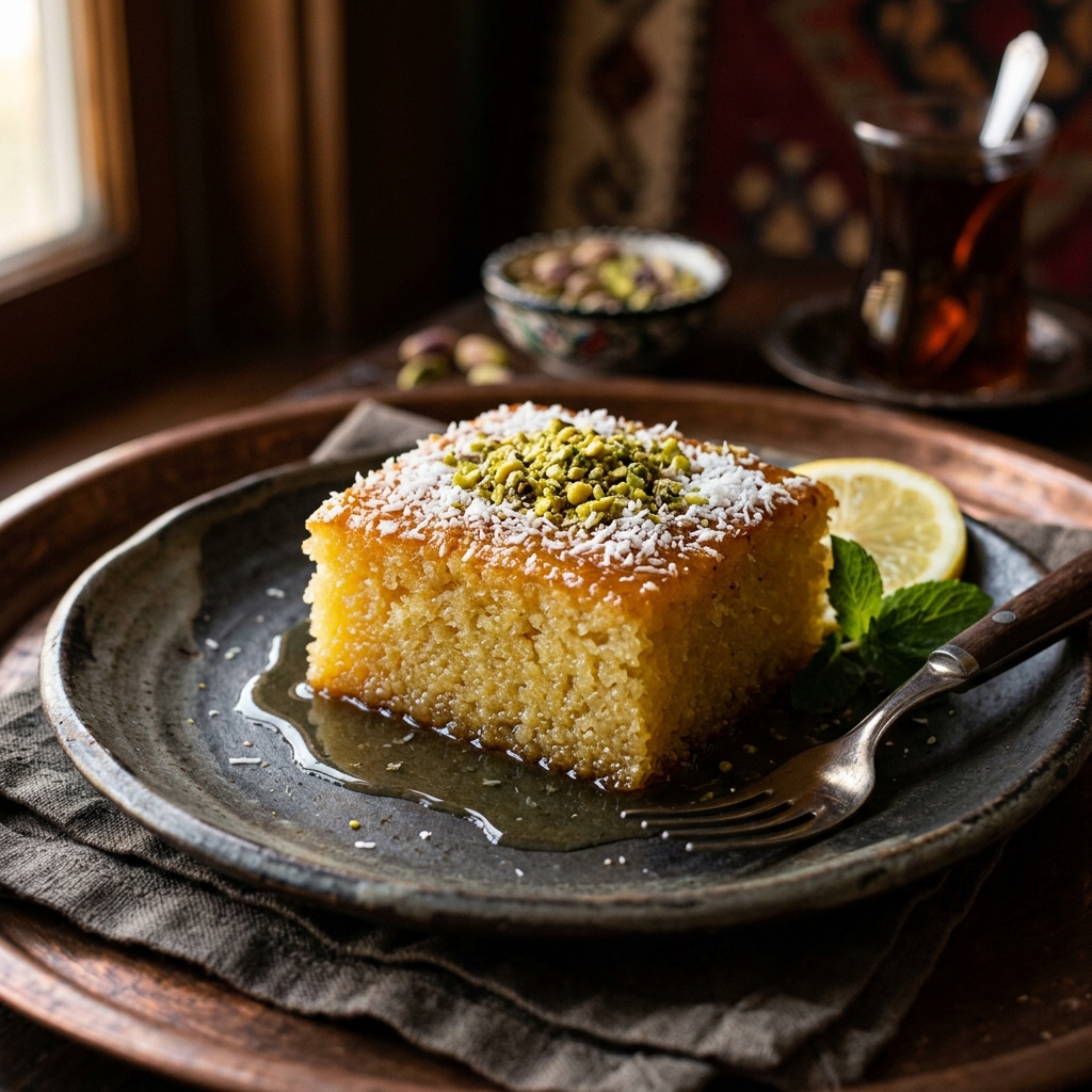 Revani (Turkish Semolina Cake in Syrup)