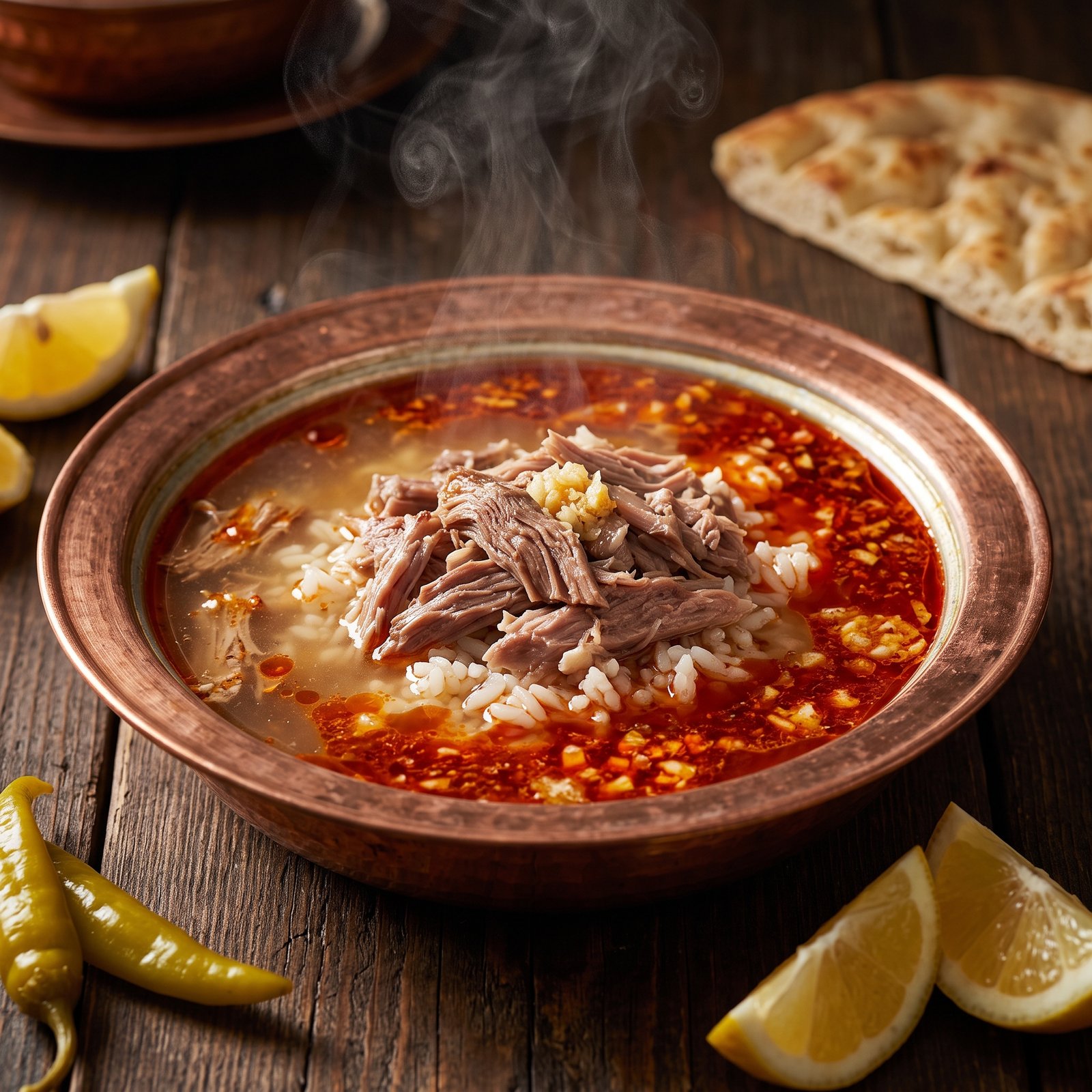 Beyran Çorbası (Gaziantep Spicy Lamb and Rice Soup)